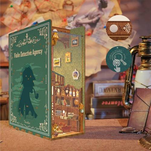 Tonecheer - BOOK NOOK KIT - DIY- Violin Detective Agency - 286pcs + LED Light