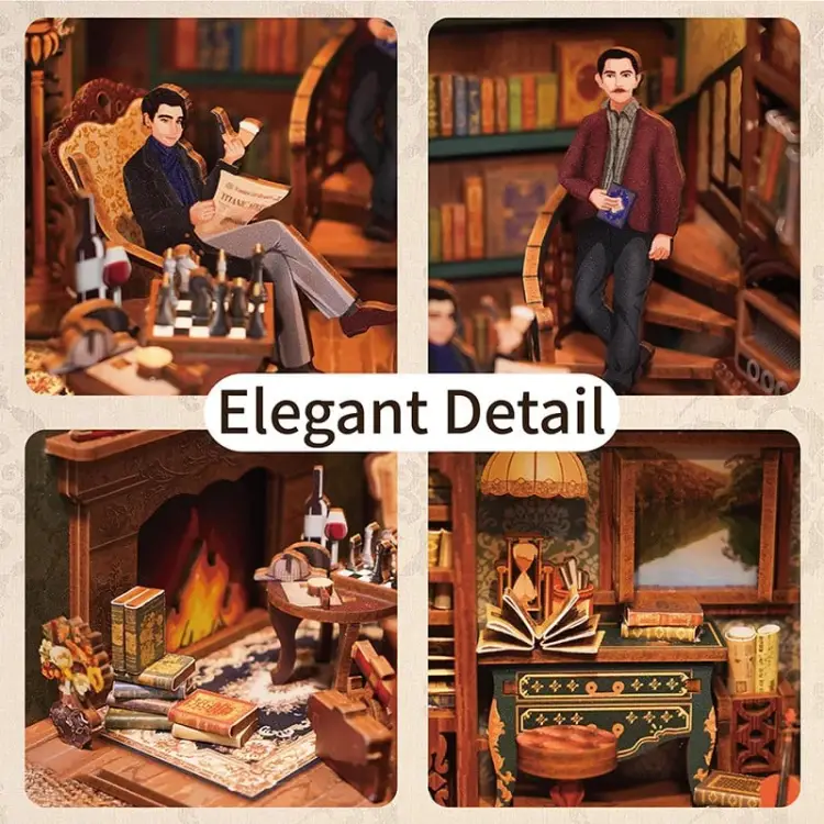 Tonecheer - BOOK NOOK KIT - DIY- Violin Detective Agency - 286pcs + LED Light