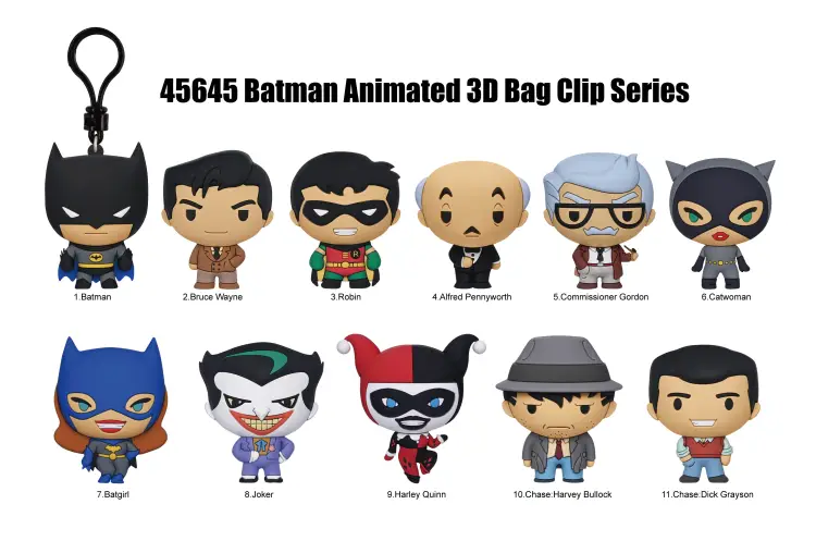 Monogram - BATMAN ANIMATED - Series 1 - 3D Foam Bag Clip (Display 24 Pcs)