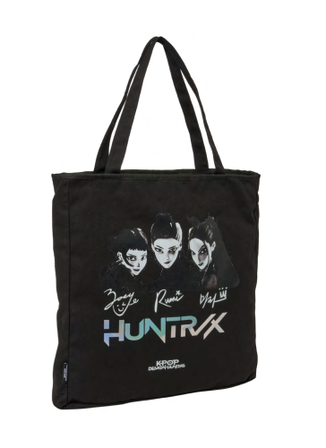Safta - K-POP DEMON HUNTERS - Huntrix - Black Zipped Tote Bag