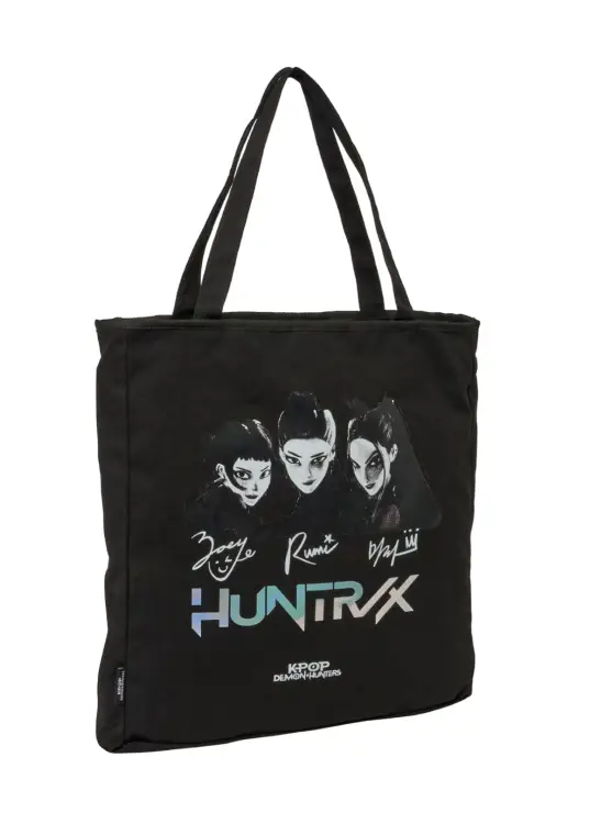 Safta - K-POP DEMON HUNTERS - Huntrix - Black Zipped Tote Bag