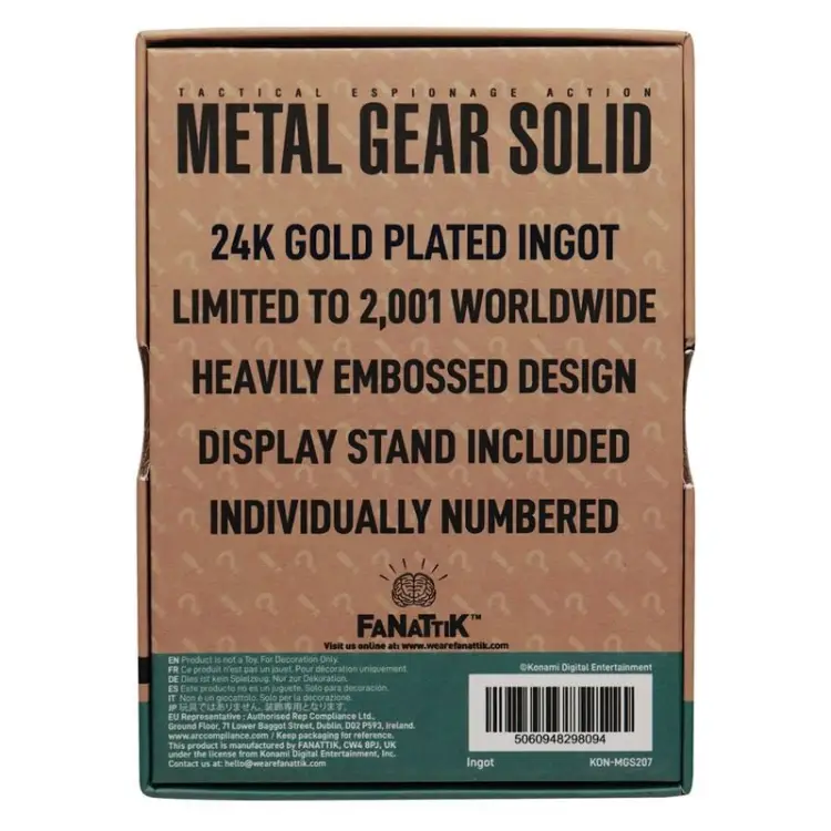 Fanattik - METAL GEAR SOLID 2 - Snake - Limited Edition Ingot