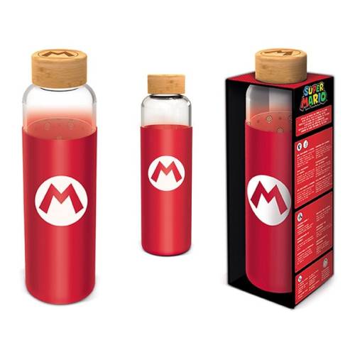 SUPER MARIO - silikonowa szklana butelka - rozmiar 585 ml