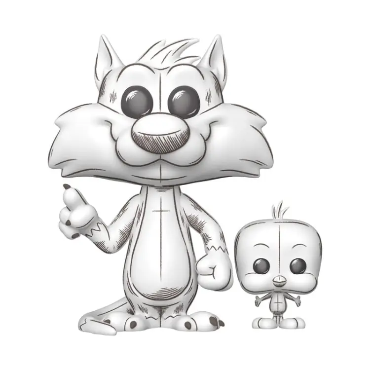 Funko - LOONEY TUNES - POP & Buddy N° 2013 -Sylvester & Tweety (Sketched Deco)