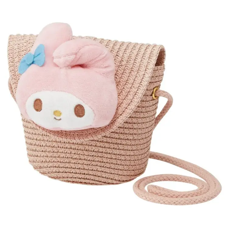 Benelic - HELLO KITTY - My Melody - Straw crossbody bag 13.8x11.5cm