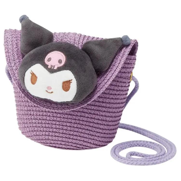 Benelic - HELLO KITTY - Kuromi - Straw crossbody bag 13.8x11.5cm