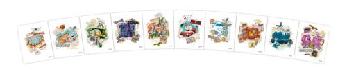 Fanattik - HARRY POTTER - Set of 10 lithographs '36x28'