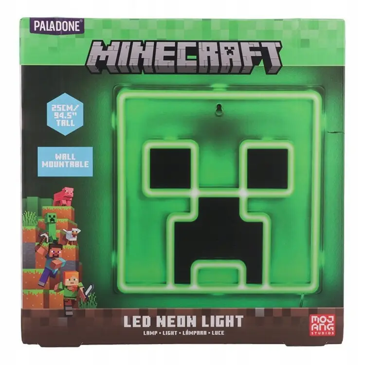 MINECRAFT - Creeper - Neonowa lampa LED do montażu na ścianie