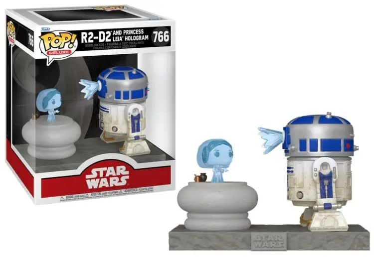 Funko - STAR WARS - POP Deluxe N° 766 - R2-D2 with Princess Leia Hologram