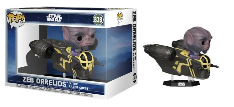 Funko - MANDALORIAN & GROGU - POP Ride DLX N° 838 - Zeb Orrelios