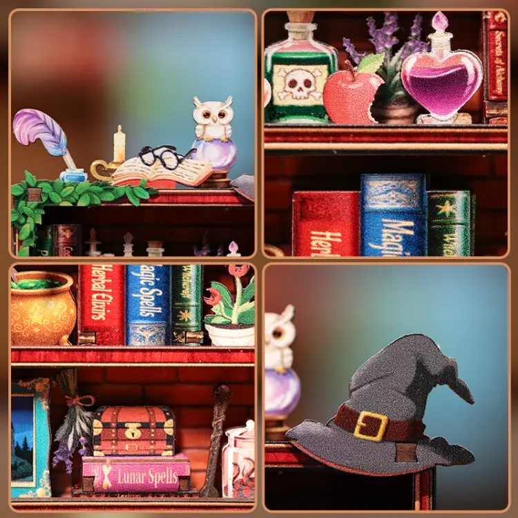 MINI BOOK NOOK KIT - DIY- Magic Bookshelf - With Magnets