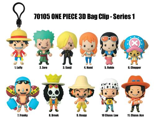 Monogram - ONE PIECE - Series 1 - 3D Foam Bag Clip (Display 24 Pcs)