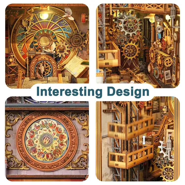 Tonecheer - BOOK NOOK KIT - DIY- Clock Tower - 430pcs + LED Light