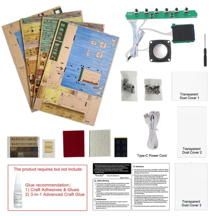 Tonecheer - BOOK NOOK KIT - DIY- Vincent's Bedroom - 143pcs + LED Light