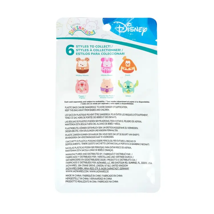 Jazware - SQUISHMALLOWS - Little Plush 5" Disney Unscented Wave 2 Assort. 9pcs