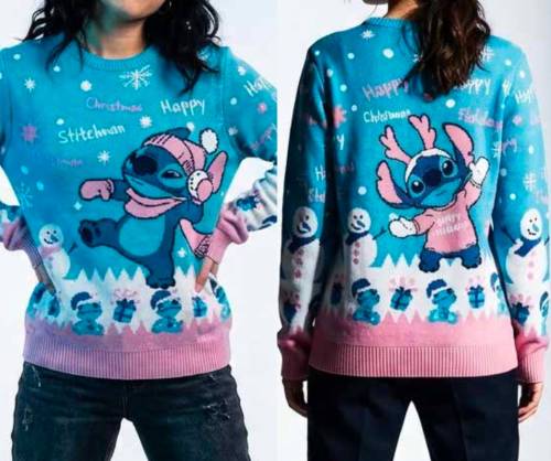 Cotton Division - LILO & STITCH - Stitch - Women Christmas Sweaters (XXL)