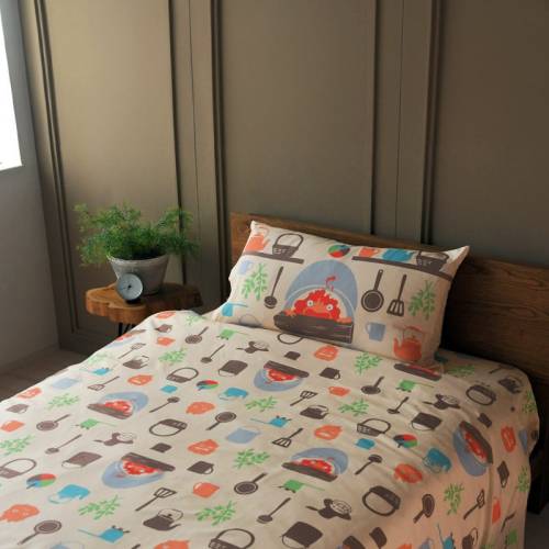Benelic - HOWL'S MOVING CASTLE - Cook with Calcifer - Natsu Bed Cover Set