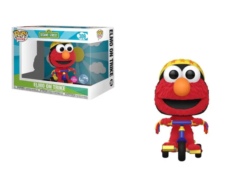 Funko POP! Rides: 123 Sesame Street - Elmo on Trike (Flocked) #309 (Exclusive)
