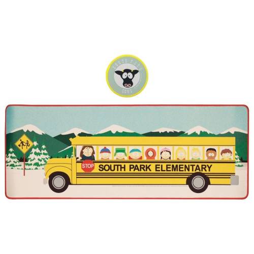 Fanattik - SOUTH PARK - Elementary School Bus - XL Desktop Mat + 1 Coaster