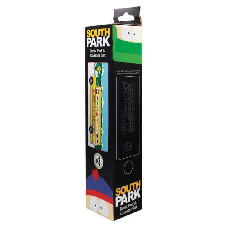 Fanattik - SOUTH PARK - Elementary School Bus - XL Desktop Mat + 1 Coaster