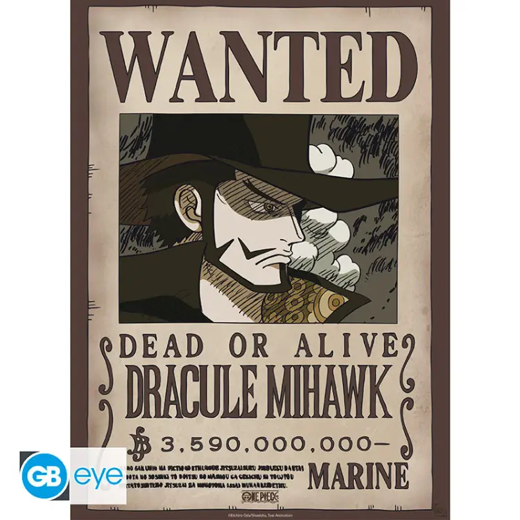 ONE PIECE - Wanted Mihawk & Crocodile - Zestaw 2 plakatów "52x38