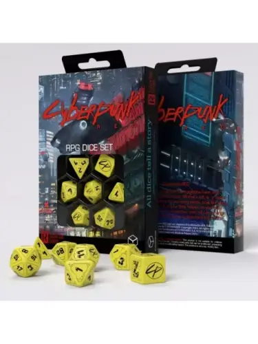 Komplet Kości Q Workshop - Cyberpunk Red: Danger Zone -  Zóły - czarny