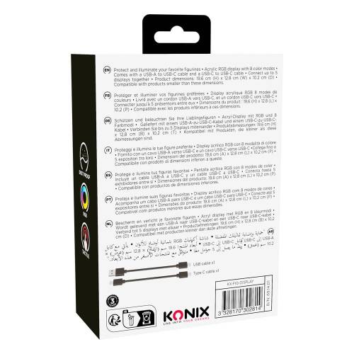 Podświetlany akrylowy protektor (usb c) LED RGB