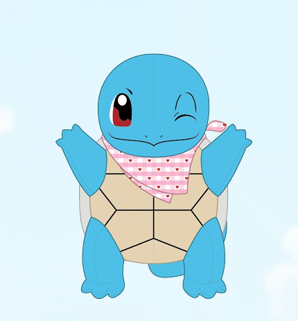 Jazware - POKEMON - Squirtle with Heart Bandana - Plush 20cm