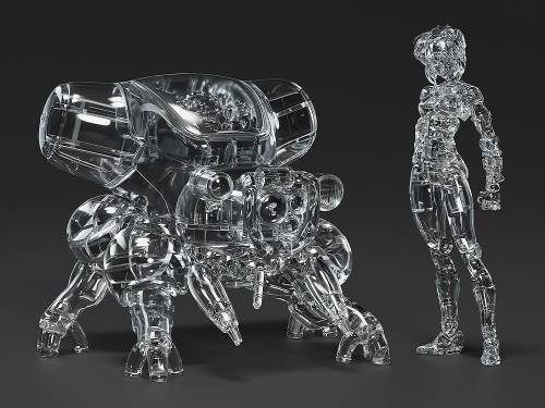 Max Factory - GHOST IN THE SHELL - Kusanagi & Fuchikoma "B" - Model Kit PLAMAX 8cm