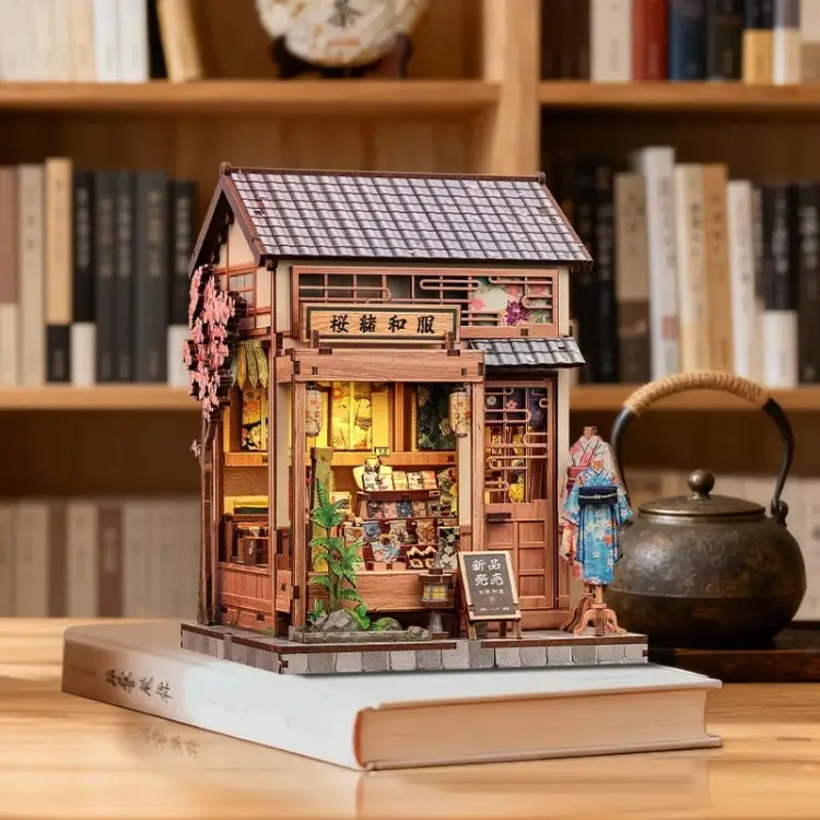Cutebee - BOOK NOOK KIT - DIY - Sakura O Kimono Shop - 235pc + LED Light