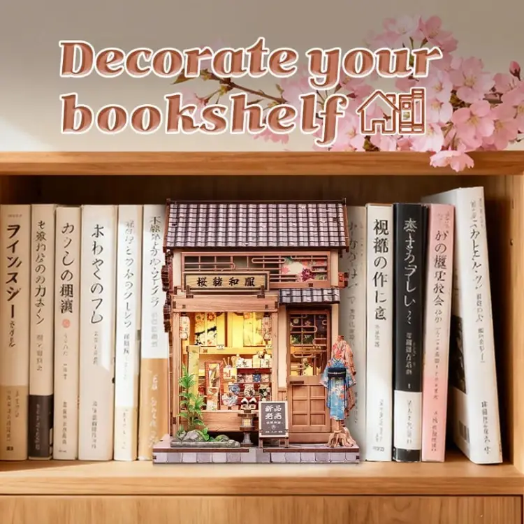 Cutebee - BOOK NOOK KIT - DIY - Sakura O Kimono Shop - 235pc + LED Light