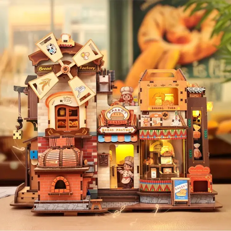 Cutebee - BOOK NOOK KIT - DIY - Bread Factory - 576pc + LED Light