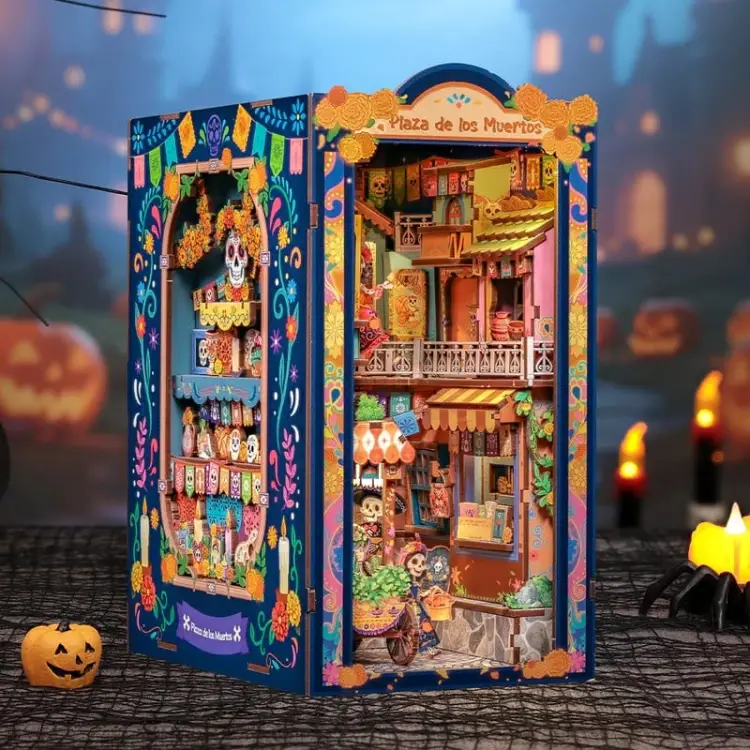 Cutebee - BOOK NOOK KIT - DIY - Plaza de los Muertos- 350pc + LED Light
