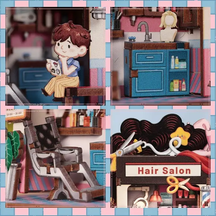 Cutebee - TALEBOX CORNER - Mini House Kit - Hair Salon - 53pc