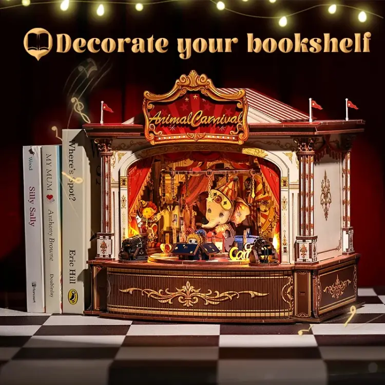 Cutebee - BOOK NOOK KIT - DIY - Animal Carnival - 413pc + LED Light