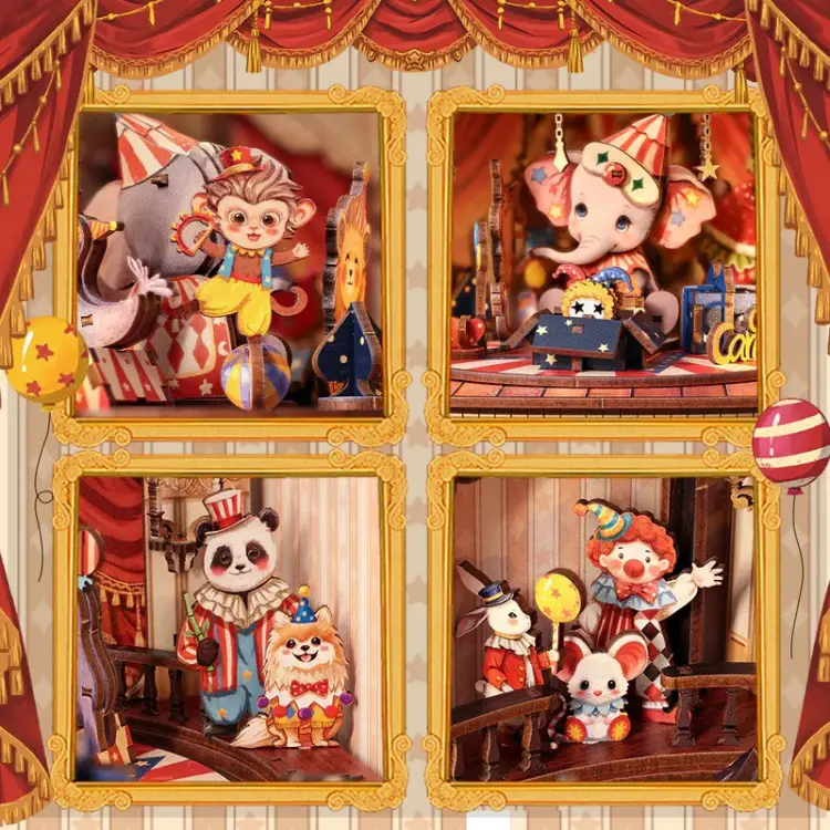 Cutebee - BOOK NOOK KIT - DIY - Animal Carnival - 413pc + LED Light