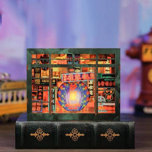 Cutebee - BOOK NOOK KIT - DIY - Hong Kong Neon Light - 49pc + LED Light