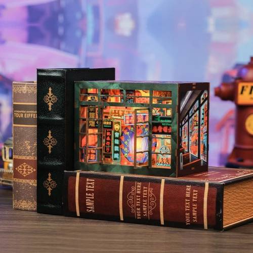 Cutebee - BOOK NOOK KIT - DIY - Hong Kong Neon Light - 49pc + LED Light