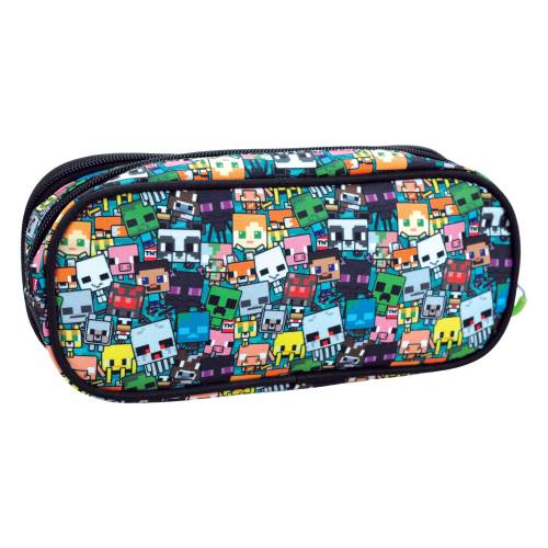 ITotal - MINECRAFT - Pencil Case Oval with 2 Zippers